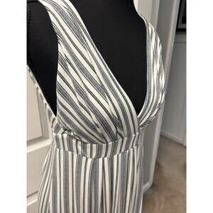 EUC Long European Summer Black And Cream Dress Size L Free Shipping!
